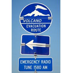 Volcano Evacuation Route Sign