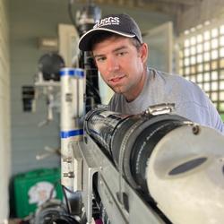 Robert (Bo) Bales works on a Aquadopp for deployment