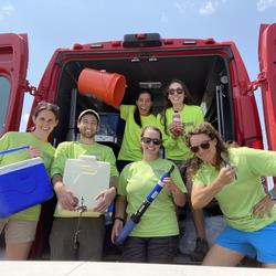 Field sampling crew with favorite equipment