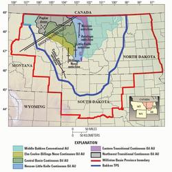 2008 Williston basin province assessment units graphic