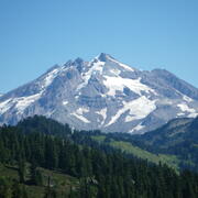 Glacier Peak volcano viewed from the west, Washington....