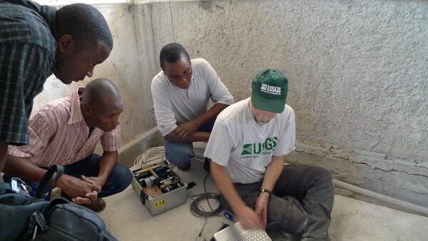 Image: USGS Installing Seismometers in Haiti