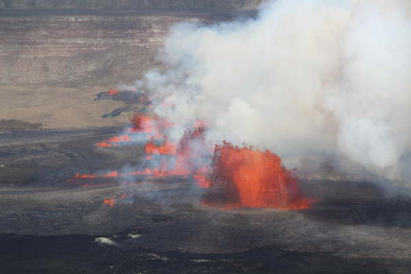 lava fountains inside Kīlauea crater