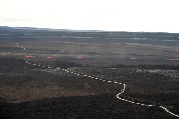 Color photograph of lava flows