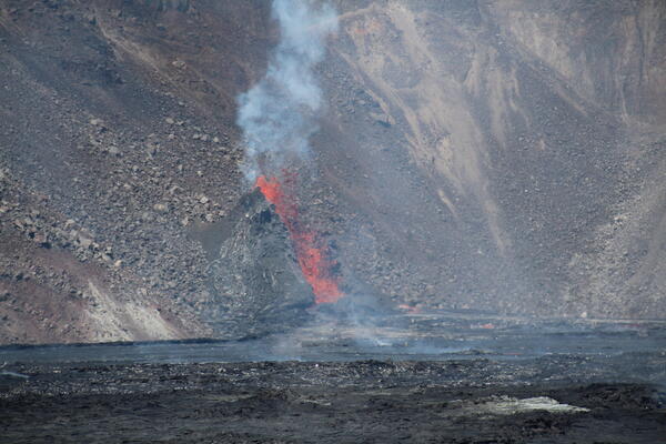 color photograph of volcanic eruptive vent