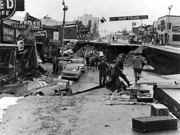 1964 Alaska Earthquake damage