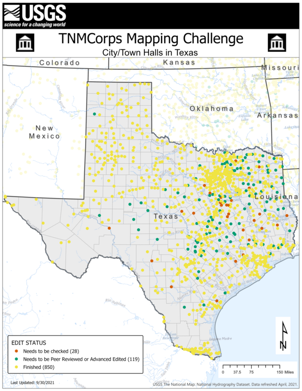TNMCorps Mapping Challenge: City/Town Halls in TX