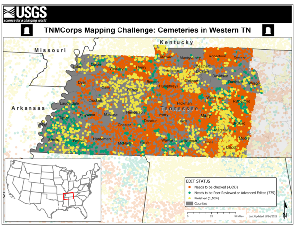 TNMCorps Mapping Challenge: Cemeteries in Western TN 10/14/2021