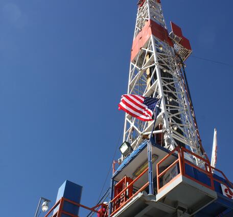 Image: Drill Rig and American Flag