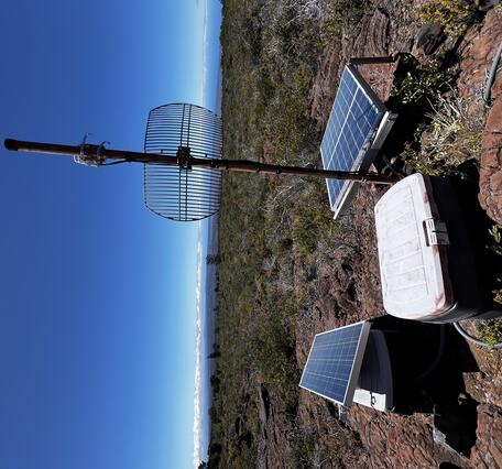 Color photograph of volcano monitoring station