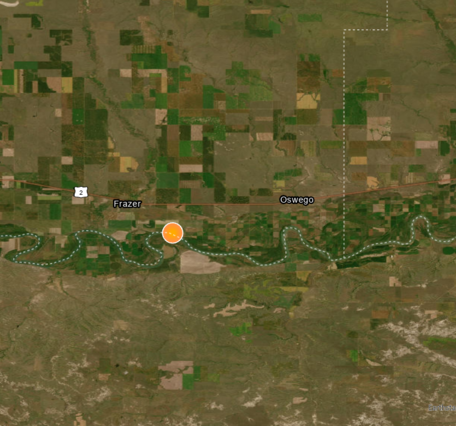 Nashua, MT, Frazer, MT, and Wolf Point, MT water-quality monitoring locations aerial image 