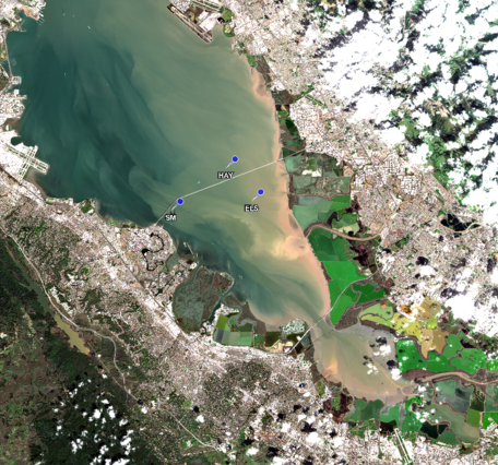 Satellite image of south San Francisco Bay