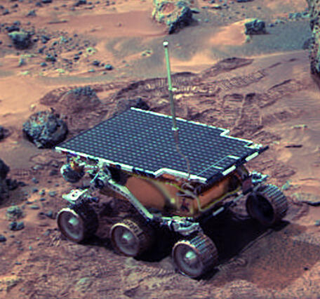 Photo of the first rover named Sojourner to ever rove on Mars 