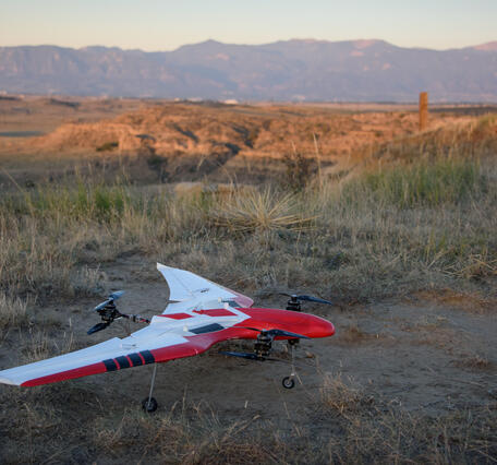 Fixed-wing UAS used to map landscape at Corral Bluffs, Colorado