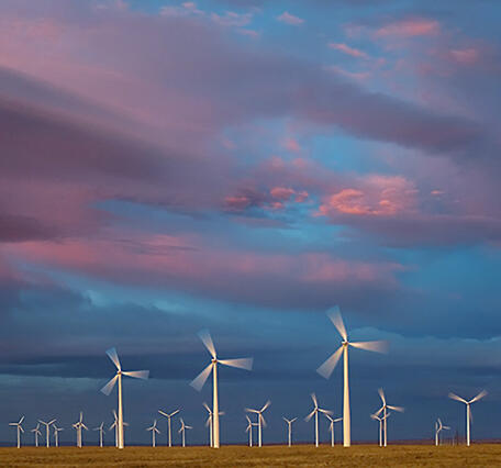 Wind turbines at Ponnequin Wind Facility, Colorado