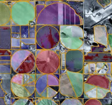 Multi-temporal Landsat NDVI (Normalized Difference Vegetation Index) product overlaid on aerial photographs 