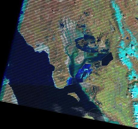 Crop of Landsat 7 Path 38 Row 31, Acquired March 29, 2013