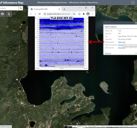 Seismic data available from online Geology of Yellowstone Map