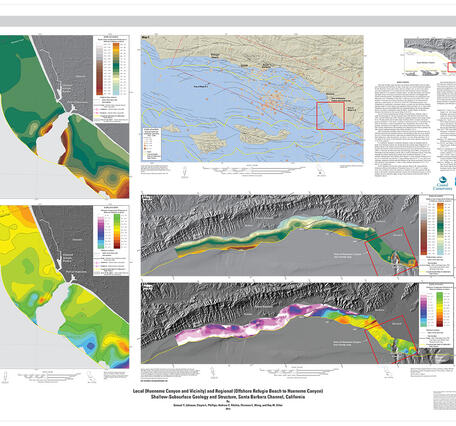 Seafloor maps show geology and structure of the earth's crust.