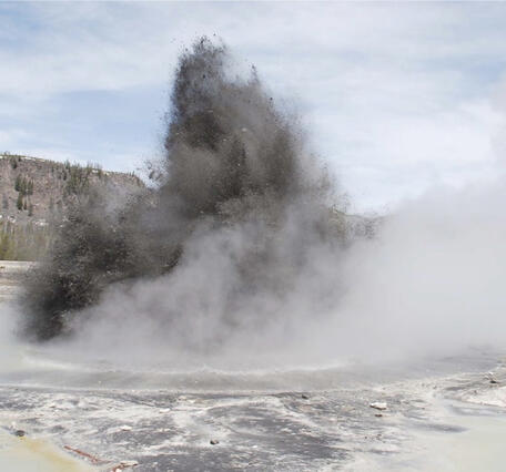 Hydrothermal explosion at Biscuit Basin in Yellowstone National Par...