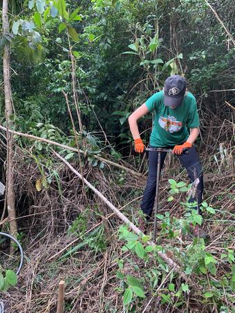 soil sampling at the Cayey geomagnetism observatory monitoring site