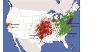 East versus west earthquakes