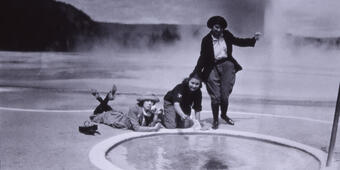 Early visitors at Handkerchief Pool, circa 1923