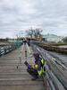 Leveling a newly installed radar gage on the dock at Rye Playland, NY