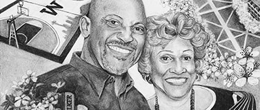 Illustration of Clyde and Sherrelle Walker