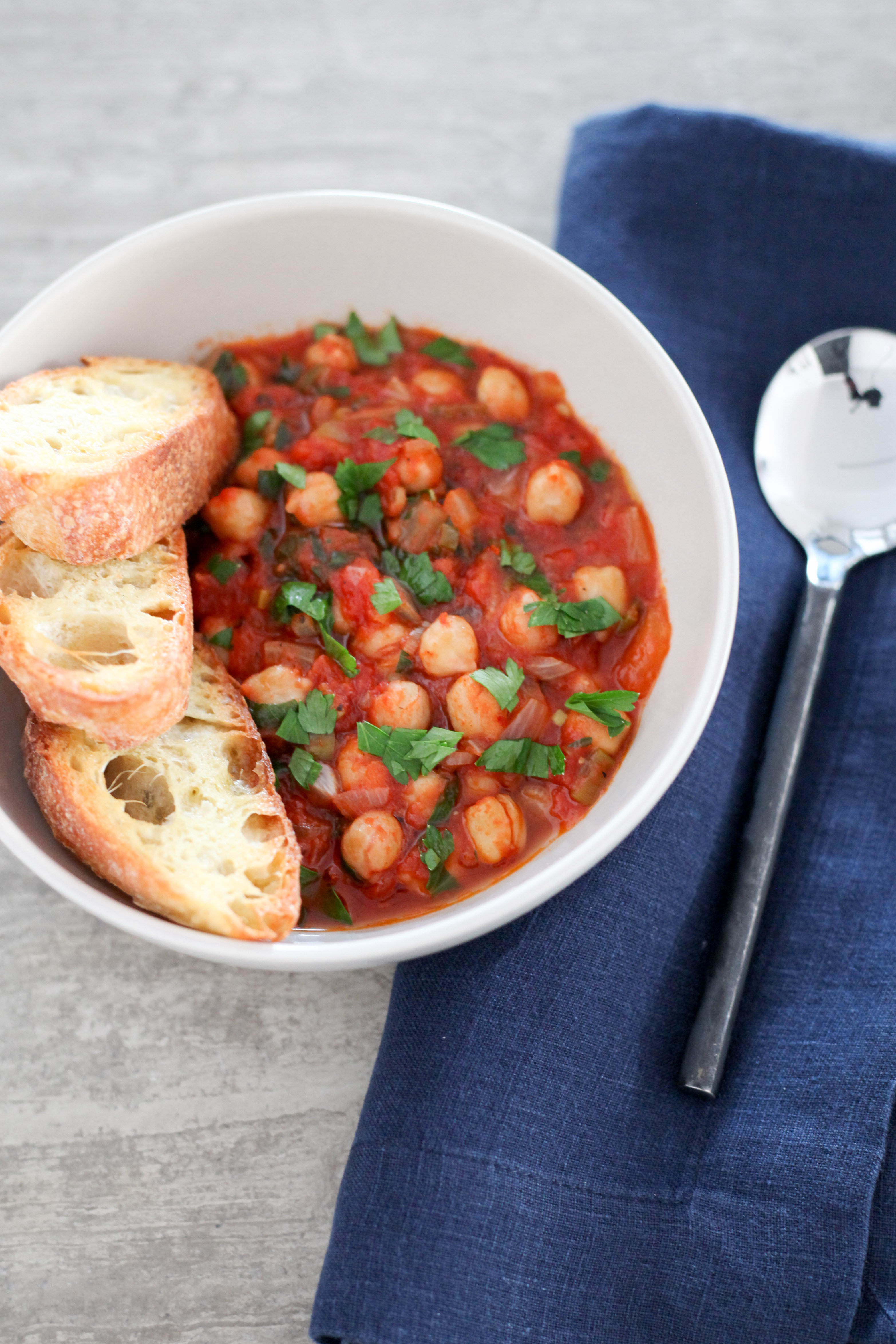 Spicy Chickpea-Tomato Ragout | amodestfeast.com | @amodestfeast