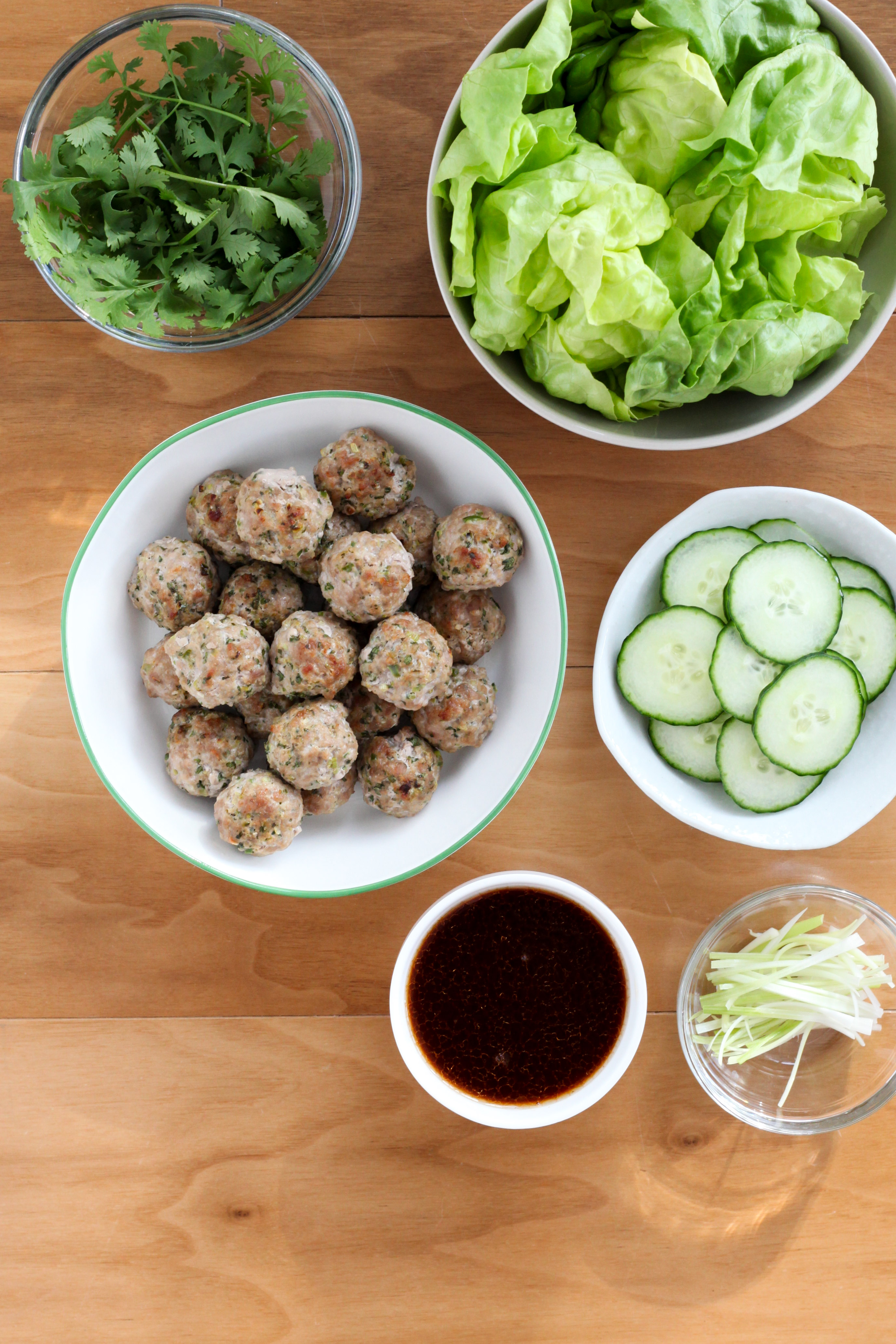 Ginger Pork Meatball Lettuce Wraps With Cilantro (gluten-free) | amodestfeast.com | @amodestfeast