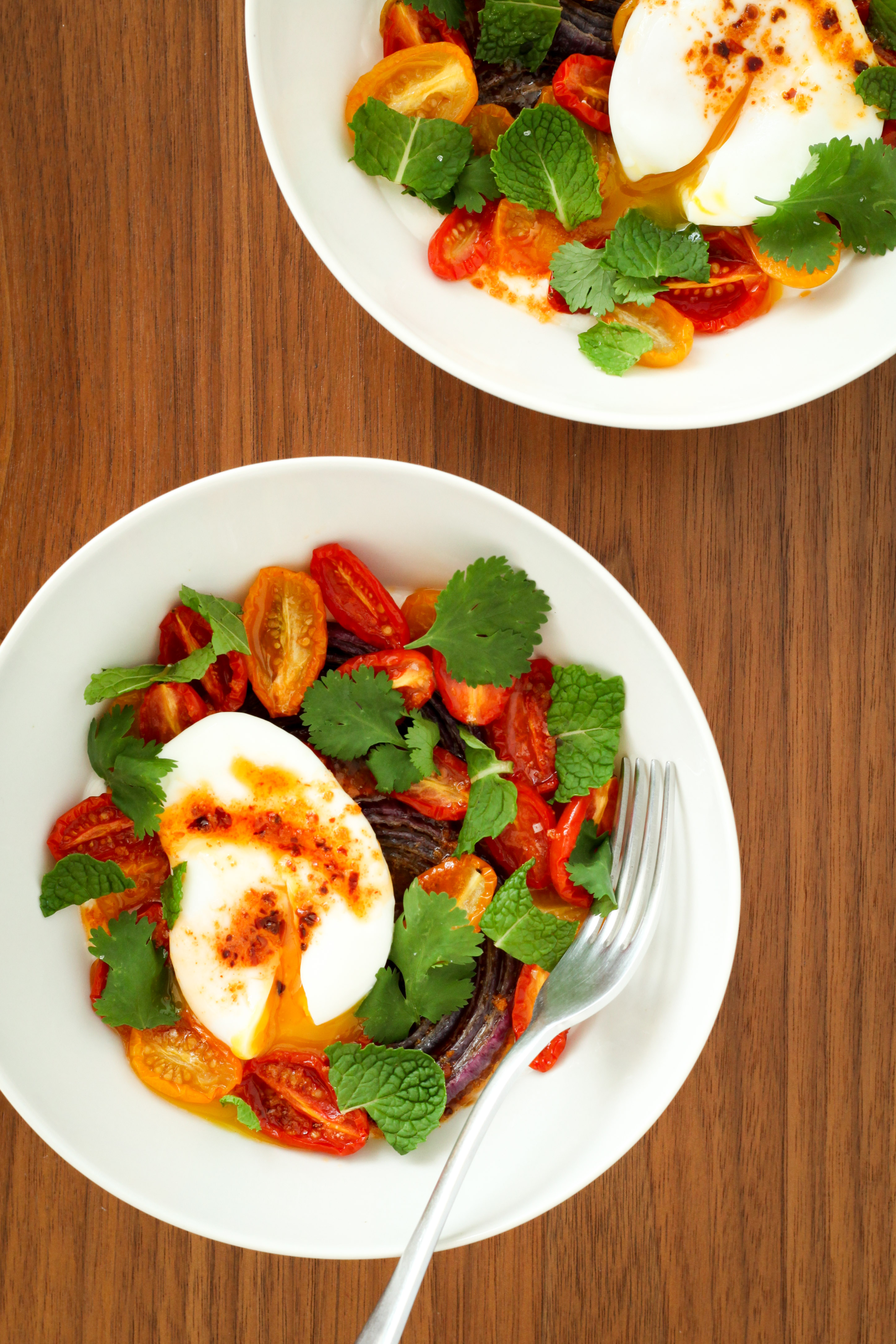 Turkish Eggs With Garlic Yogurt and Tomatoes (vegetarian, gluten-free) | A Modest Feast | @amodestfeast