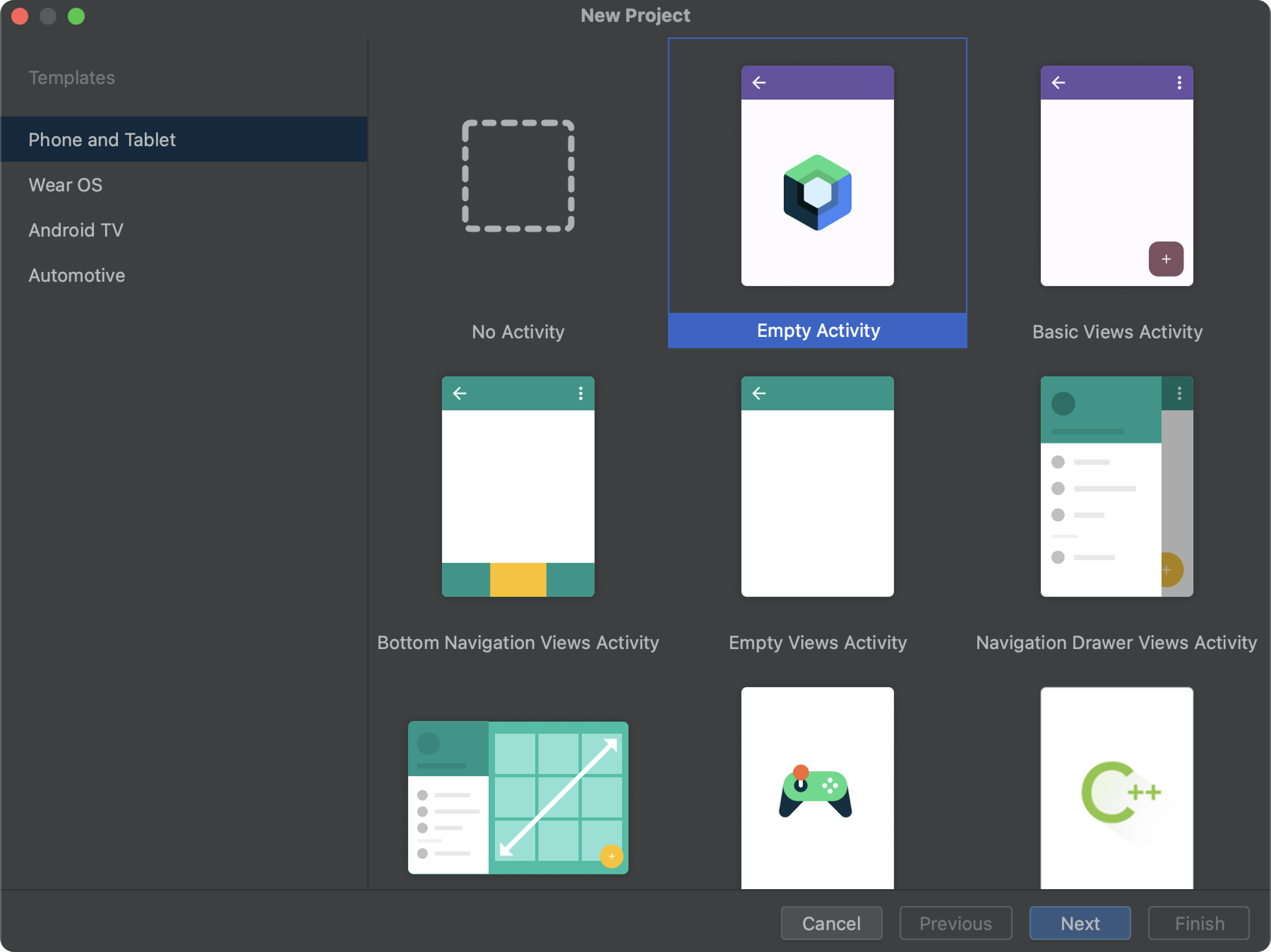 Tworzenie nowego projektu Compose w Android Studio