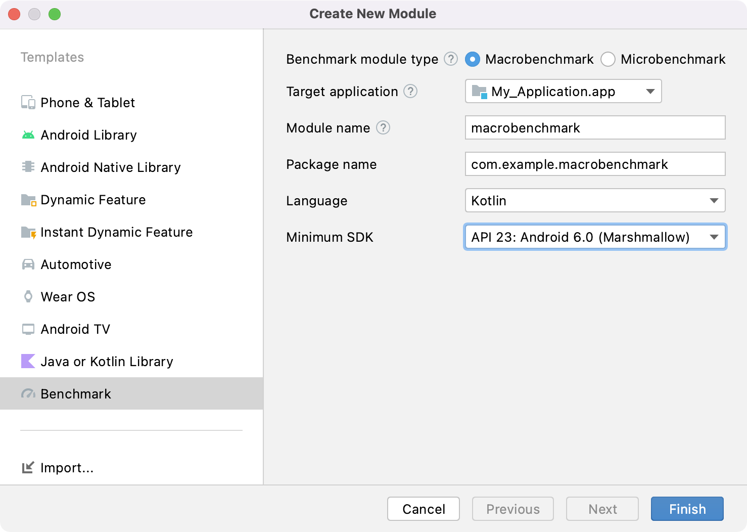 Benchmark Module
template