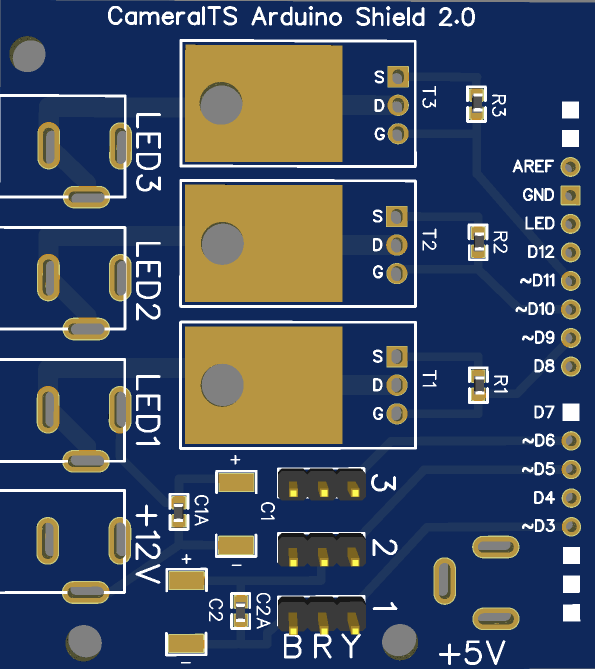 Custom routing shield top view