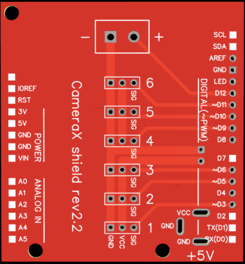 มุมมองด้านบนของ Arduino