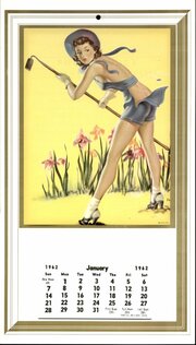 1962 PIN UP \Gardener Girl\ American Calendar Card