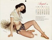 Original Pin Up 1952 August American Calendar Girl