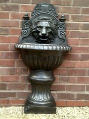 Edwardian Cast Iron Lion Head Wall Fountain