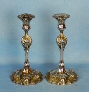 Pair Of Sheffield Silver Plated Candlesticks