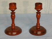 Pair Of Mid. 19th Cent Treen Candlesticks