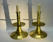 Pair Of Williamsburg Trumpet Base Candle Sticks 