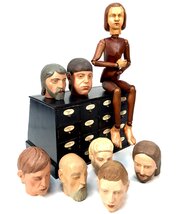 Wood French Articulated Artists Lay Figure & Heads