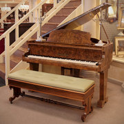 Art Deco Walnut Baby Grand Piano.