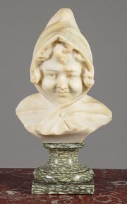 Small Alabaster Bust Of A Girl C.1900