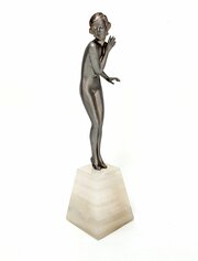 Art Deco Nude Spelter Figurine By Josef Lorenzl