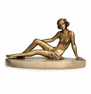 Art Deco Nude Spelter Figurine By Josef Lorenzl