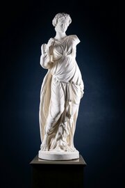 Large Plaster Composition Of A Classical Maiden