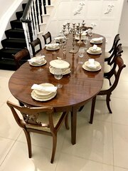 Antique Figured Mahogany Metamorphic Dining Table