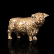 Antique Brass  Decorative Bull Figure, English 